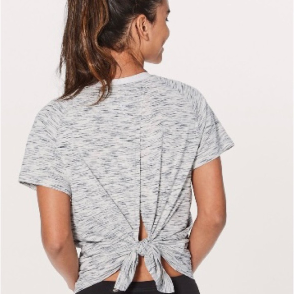 Lululemon Heathered Gray Tie-Back Top